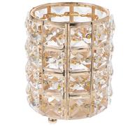 Beaupretty Makeup Brush Holder Crystal Storage Container with Metal Frame, for Organising Cosmetics, Pens, and Nail Art Tools in Bedroom or Bathroom