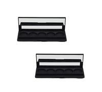 Beaupretty Makeup Palettes Makeup Palettes 2Pcs Empty Magnetic Eyeshadow 5 Colors with Mirror Make Up Container Cosmetics Organizer for Travel Women Trip Black Black Eyeshadow Black Eyeshadow