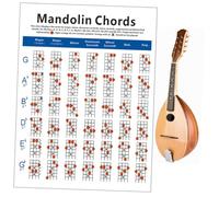 Beaupretty Mandolin Lightweight on Copper Plate Paper Chord Chart and Wear-resistant Mandolin Training Guide and Exercise Diagram for Students and Beginners for Practice