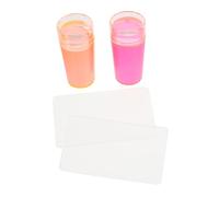 Beaupretty Manicure Stamper Scraper Set 2 Sets 4pcs Large Silicone Nail Art Printing Stamper Lid for Diy Nail Stamping Accessories at Home and Salon