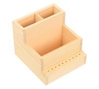 Beaupretty Manicure Tool Organizer Double-Tiered Storage Box 12.3X11.5X10Cm Smooth Surface Compartmentalized Home Office Stationery Nail File Holder