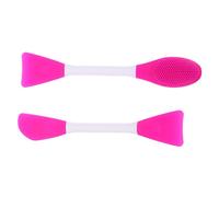 Beaupretty Mask Brush and Silicone Skin Care Beauty Tool 2pcs Portable Double-head Brush Set for Face Mud Mask and Massage Application
