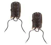 Beaupretty Medieval Faux Wrist Guard Brown Pu and Polyester Bracers Flexible Fit and Snug Design for Historical Reenactments and Renaissance Costume Parties in Autumn and Winter