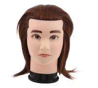Beaupretty Men's Hairdressing Tutorial Training Head for Barber Practice Hair Styling Mannequin Human Hair for Cosmetology Education and Haircut Exercises