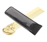 Beaupretty Men's Skull Head Beard Grooming Comb with Strong Pu and Zinc Alloy Structure, Versatile Hair and Mustache Styling Tool for Portable Everyday Use