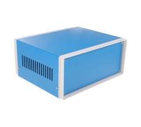 Beaupretty Metal Enclosure Project Box Blue with Lock, Easy Setup and User-friendly Electrical Junction Box for Outdoor Electronic Projects, Sturdy Metal Construction with Clean Elegant Style