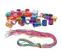 Beaupretty Metal Hair Accessories Set 100pcs DIY Dreadlocks Braiding Rings Colorful Hair Strings for Women Girls and Updos