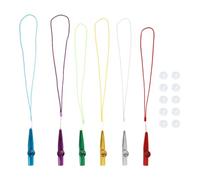 Beaupretty Metal Kazoo Musical Instrument Set with Lanyards 7 Colored Small Metal Kazoos and 10 Replacement Membranes for Music Practice and Performance