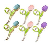 Beaupretty Metal Tulip Claw Clips for Women's Hair 6 Pieces Flower Claw Hair Clips