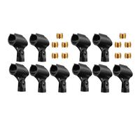 Beaupretty Microphone Clip Large Size Design 10pcs with Female Adapter Stable and Secure, Pe and Abs Material for Handheld Microphones for Podcasting and Audio Recording