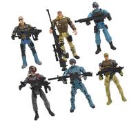 Beaupretty Military Soldier Model 6pcs Action Figures with Articulated Joints and Special Forces Accessories, Plastic Anti-terrorism Set for Boys’ Role Play and Educational Use