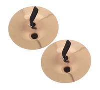 Beaupretty Mini Copper Finger Cymbals for Lightweight Hand Percussion Instrument with Ergonomic Design for Preschool Music Education Parties and Belly Dance Practice Rose Gold
