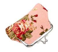 Beaupretty Mini Doll Handbag with Pink Rose Pattern Canvas Change Purse for Girls, 60cm Small Coin Purse Doll Accessory for Dollhouse Photography and Children’s Play