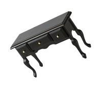 Beaupretty Mini Dollhouse Writing Desk Furniture Black Wooden Study Table Miniature Decorative Doll House Accessory for ’ Pretend Play and Dollhouse Scenes