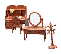 Beaupretty Mini Dresser Set for Dollhouse Tiny Furniture Model with Chair and Desk Pretend Play Accessory for Micro Landscape Decoration Safe Materials for Year Old Boys