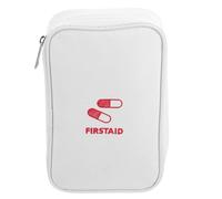 Beaupretty Mini First Aid Bag for Purse Portable Travel Medicine Pouch White Oxford Cloth Full Zipper Design Easy to Carry Emergency Kit for Boat Yacht Use