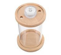 Beaupretty Mini Fish Tank Glass round Portable Stress-relieving Relaxing Starter Aquarium Supply with Detachable LED Lighting for Bedside Tables and Desks, and Friends