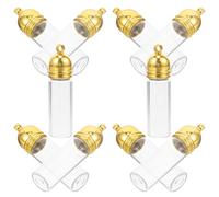 Beaupretty Mini Glass Jars 10pcs Screw-top Bottles with Gold Acrylic Caps for Collecting Memorable Items and DIY Craft Storage