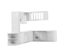 Beaupretty Mini Kitchenette Dollhouse Furniture Scale Wash Basin Stove Cabinet for Miniature Kitchen Decor Smooth Lightweight Material for Home Landscapes