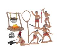 Beaupretty Mini Primitive Men Figurines and Camping Tool Lightweight Micro Landscape Bonsai Decoration Portable Miniature Models for Outdoor Survival and Table Display