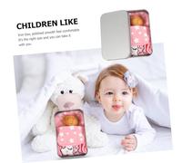 Beaupretty Mini Stuffed Bear in Tin Box Soft Plush Ornament Cute Bear Decoration for Adults Gift with Pink and Card for DIY Crafts and Home Display
