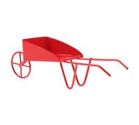 Beaupretty Mini Vintage Metal Wheelbarrow for Dollhouse Tiny Iron Barrow with Resistant Finish Delicate Design for Micro Garden Scenes and Photography Props Red Decorative Miniature Barrow