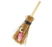 Beaupretty Mini Witch Broom Pendant with Crystal Charm, Small Decorative Broom Hanging Ornament Made of Branch and Metal, Versatile DIY Craft Accessory for Car Hanging Decor
