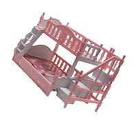 Beaupretty Miniature Bunk Bed for Dollhouse Romantic Mini House Decor Lifelike Dual Level Bed Furniture for Bedroom Play and Photography Props