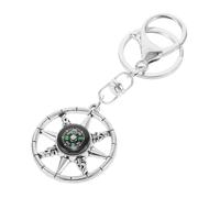Beaupretty Miniature Compass Keychain Nautical Ship Wheel Design Portable Metal Keyring for Outdoor Adventures Versatile Accessory for Car Keys and Handbags