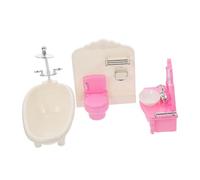 Beaupretty Miniature Dollhouse Bathroom Furniture Bathtub Toilet Sink Accessories for Mini House Decor Realistic Micro Scene Ornaments for Dollhouses and Mini Display