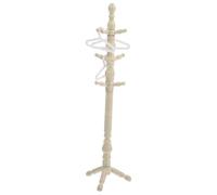 Beaupretty Miniature Floor Clothes Hanger Dollhouse Accessory, Tiny Doll Clothing Rack for Retro and Vintage Mini House Decor, Suitable for Dollhouse Furniture and Pretend Play Random Color