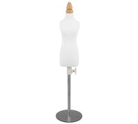 Beaupretty Miniature Garment Drape Form 1/4 Scale Quarter Size Mini Female Dress Form Mannequin with Silver Base and Wooden Cover for Fashion Design Teaching and Tabletop Tailoring