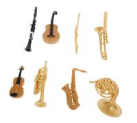 Beaupretty Miniature Musical Instrument Model Set with Saxophone Clarinet Flute and Guitar Intricately Detailed Mini Decor for Dollhouse and Home Elegant Collection for Music Enthusiasts and