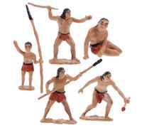 Beaupretty Miniature Primitive Men Figurines Abs Material Cute Primitive Human Models for Garden Ornaments Micro Landscape Decoration for DIY Scene Layouts