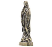 Beaupretty Miniature Religious Brass Statue Brass Mini Goddess Vintage Smooth Surface No Burr Elegant Mary Figurine for Desk Decoration