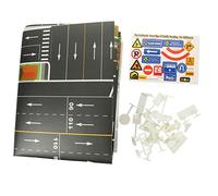 Beaupretty Miniature Traffic Barricade Sign with Road Sign Educational Traffic Scene Play Mat for Boys and Lightweight Portable Safety Learning Kit