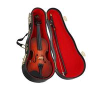 Beaupretty Miniature Violin Model Basswood 14cm Mini Musical Instrument Wooden Mini Violin Ornament Stand Desktop Decor Photo Prop Decoration