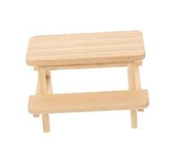 Beaupretty Miniature Wooden Picnic Table Dollhouse Furniture Delicate Craftsmanship Mini House Accessory for Bedroom Living Room Kitchen Decor Photography Prop