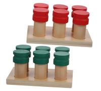 Beaupretty Montessori Smell Bottle Wooden Sensory Box Educational for Smooth Edges Safe Material Flavor Learning and Observation Development