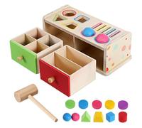 Beaupretty Montessori Wooden for Color Shape Sorting Matching Box Educational Activity Cube for Developmental Learning Interactive Fine Motor Game Parent Engagement Design