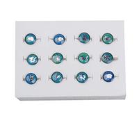 Beaupretty Mood Ring Jewelry 12 pcs Temperature Sensing Color Changing Alloy Rings Delicate Emotion Feeling Unisex Women Men Birthday Gift Zodiac Decor Party Wedding Daily