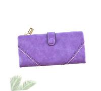 Beaupretty Multi Function Purple Lace Hand Purse for Women with Zipper Buckle Closure Stylish Frosted Texture Wallet for Organizing Money and Essentials Gift Option for Ladies