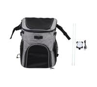 Beaupretty Multi-functional Grey Polyester Pet Bike Carrier Bag with Detachable Storage, Folding Small Dog Bicycle Backpack for Outdoor Travel and Cycling