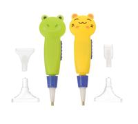 Beaupretty Multi-functional Manual Point Drill Pen for Nail Art with Interchangeable Heads Ergonomic Design for Precise Rhinestone and DIY Tool with Cute Frog Cat Shapes