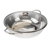 Beaupretty Multifunction Stainless Steel Pot with Dual Sided Divider Design and Thicken Toughened Glass Lid, Easy to Carry Family and Friend Party Cookware with Widened Large Handle