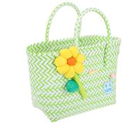 Beaupretty Multifunctional Plastic Tote Basket with Convenient Handles, Small Woven Storage Basket for Picnic and Everyday Use, Lightweight and Sturdy Design