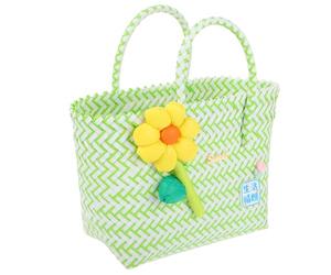 Beaupretty Multifunctional Plastic Tote Basket with Convenient Handles, Small Woven Storage Basket for Picnic and Everyday Use, Lightweight and Sturdy Design