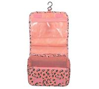 Beaupretty Multipurpose Portable Travel Cosmetic Bag Hanging Toiletries Organizer for Women Durable and Practical Makeup Container for Organizing Essentials The Go Leopard Pink