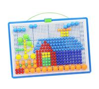 Beaupretty Mushroom Nail Jigsaw Puzzle Set for Boys and Girls 296-Piece Educational Pegboard Game Colorful DIY Craft for Early Childhood Learning and Development Random Color