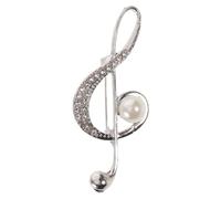 Beaupretty Music Note Brooch Lapel Pin for Women and Men Elegant Musical Treble Clef Accessory with Sparkling Rhinestones for Jackets Scarves Dresses and Special Occasions